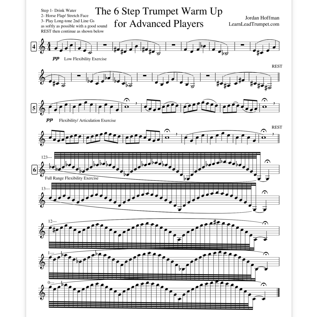 The 6 Step Trumpet Warm Up for Advanced Players Learn Lead Trumpet